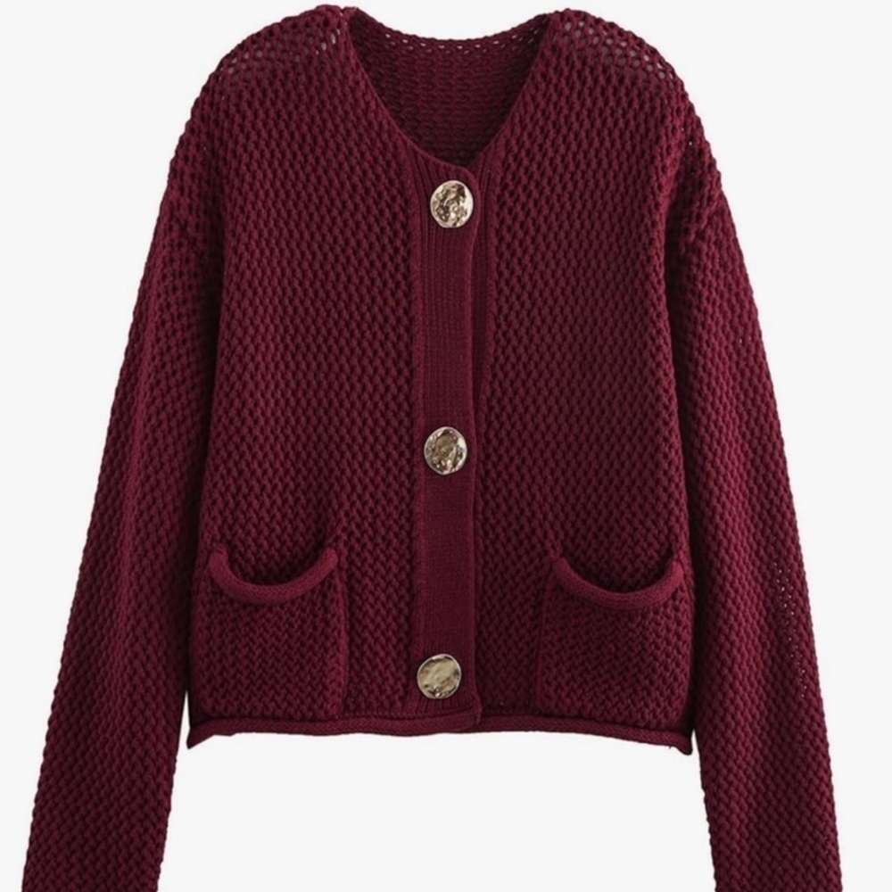 Women's Burgundy Knit Sweater